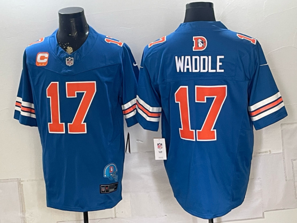 Broncos #17 Jaylen Waddle Royal Blue Throwback Football Jersey Men’s Stitched NFL Elite Jersey KKE002 – 2026–27