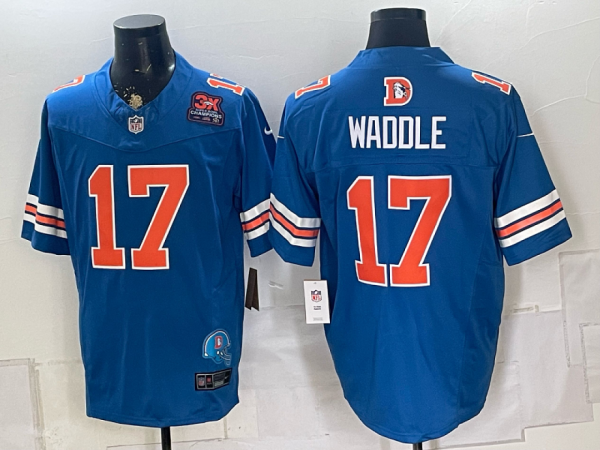 Broncos #17 Jaylen Waddle Royal Blue Throwback Football Jersey Men’s Stitched NFL Elite Jersey KKE003 – 2026–27