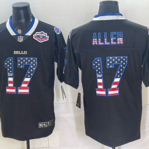 Bills #17 Josh Allen Navy Blue Stars and Stripes Football Jersey Men’s Stitched NFL Elite Jersey KKE006 – 2026–27