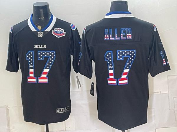 Bills #17 Josh Allen Navy Blue Stars and Stripes Football Jersey Men’s Stitched NFL Elite Jersey KKE006 – 2026–27