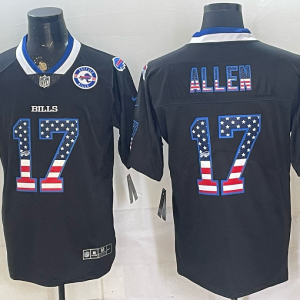 Bills #17 Josh Allen Navy Blue Stars and Stripes Football Jersey Men’s Stitched NFL Elite Jersey KKE007 – 2026–27