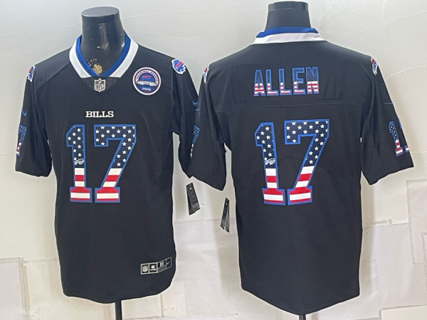 yp251513867-011 Bills #17 Josh Allen Navy Blue Stars and Stripes Football Jersey Men’s Stitched NFL Elite Jersey KKE011 – 2026–27