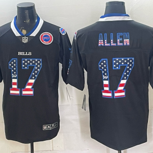 Bills #17 Josh Allen Navy Blue Stars and Stripes Football Jersey Men’s Stitched NFL Elite Jersey KKE012 – 2026–27