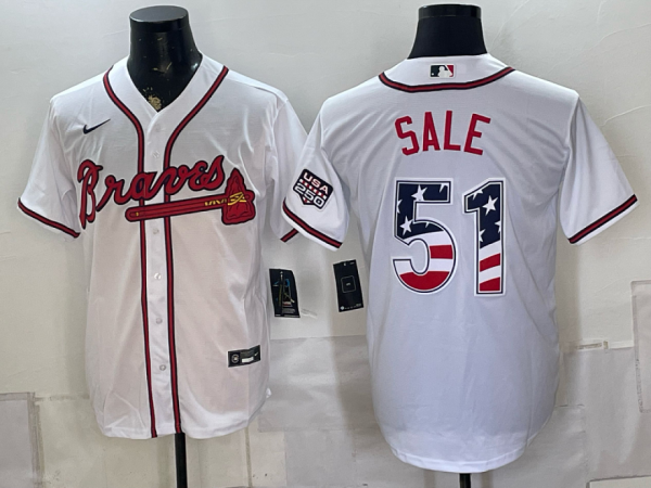 Braves #51 Chris Sale White Classic Baseball Jersey New Cool Base Stitched MLB Jersey KKE014 – 2026–27