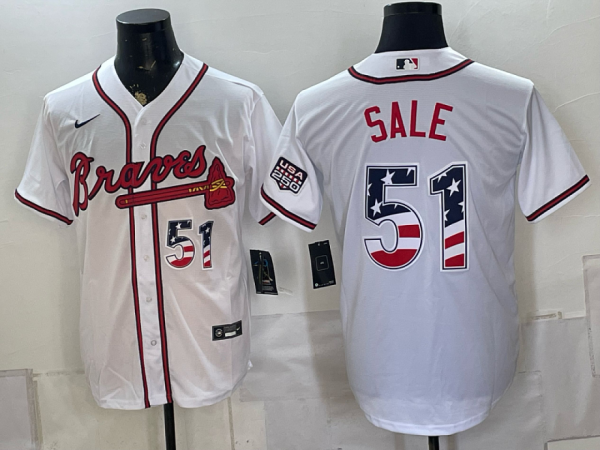 Braves #51 Chris Sale White Classic Baseball Jersey New Cool Base Stitched MLB Jersey KKE015 – 2026–27
