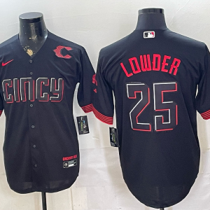 yp251513867-022 Reds #25 Rhett Lowder Black Alternate Baseball Jersey New Cool Base Stitched MLB Jersey KKE022 – 2026–27