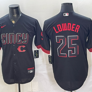 yp251513867-023 Reds #25 Rhett Lowder Black Alternate Baseball Jersey New Cool Base Stitched MLB Jersey KKE023 – 2026–27