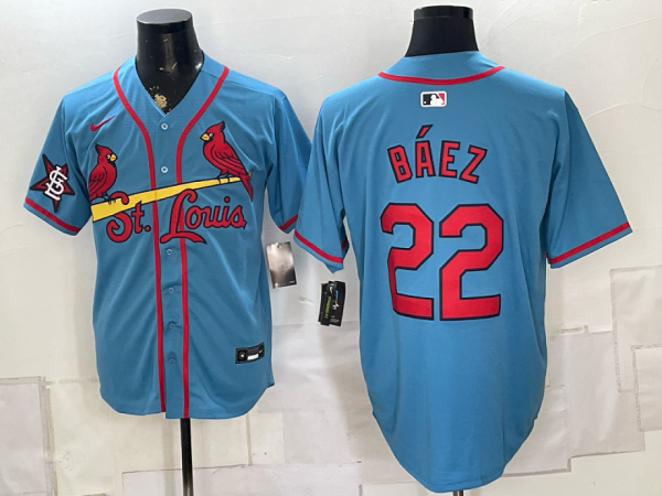 Cardinals #22 Javier Báez Powder Blue Classic Baseball Jersey New Cool Base Stitched MLB Jersey KKE031 – 2026–27
