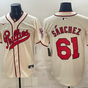 Phillies #61 Cristopher Sánchez Cream Vintage Baseball Jersey New Cool Base Stitched MLB Jersey KKE038 – 2026–27