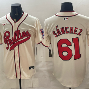 Phillies #61 Cristopher Sánchez Cream Vintage Baseball Jersey New Cool Base Stitched MLB Jersey KKE039 – 2026–27