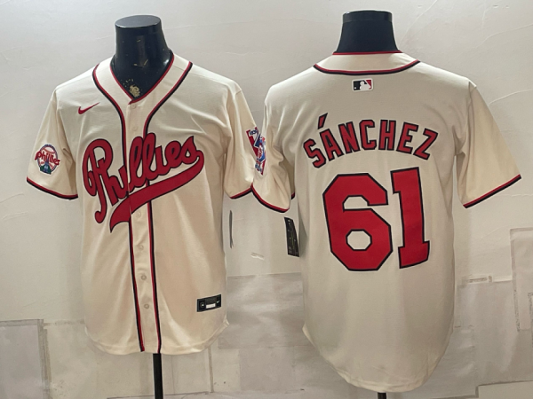 yp251513867-039 Phillies #61 Cristopher Sánchez Cream Vintage Baseball Jersey New Cool Base Stitched MLB Jersey KKE039 – 2026–27