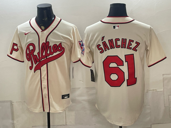 yp251513867-040 Phillies #61 Cristopher Sánchez Cream Vintage Baseball Jersey New Cool Base Stitched MLB Jersey KKE040 – 2026–27