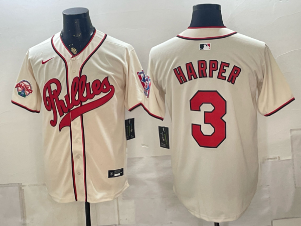 yp251513867-045 Phillies #3 Bryce Harper Cream Vintage Baseball Jersey New Cool Base Stitched MLB Jersey KKE045 – 2026–27
