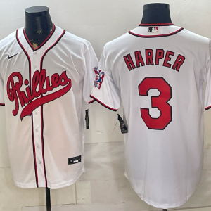 Phillies #3 Bryce Harper White Classic Baseball Jersey New Cool Base Stitched MLB Jersey KKE050 – 2026–27