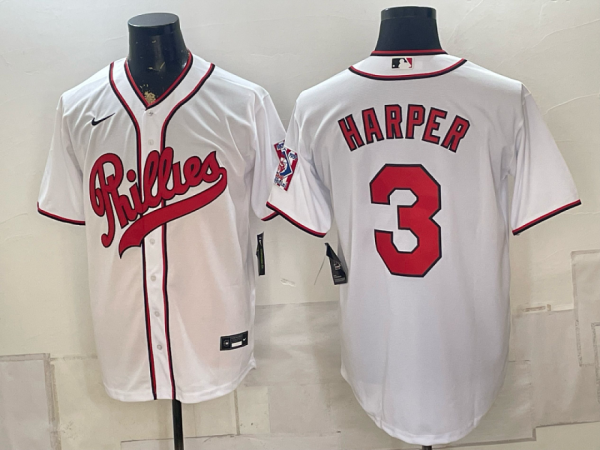 Phillies #3 Bryce Harper White Classic Baseball Jersey New Cool Base Stitched MLB Jersey KKE050 – 2026–27