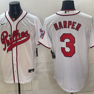 Phillies #3 Bryce Harper White Classic Baseball Jersey New Cool Base Stitched MLB Jersey KKE052 – 2026–27