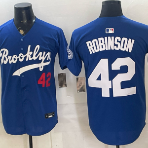 Dodgers #42 Jackie Robinson Royal Blue Brooklyn Throwback Baseball Jersey New Cool Base Stitched MLB Jersey KKE055 – 2026–27