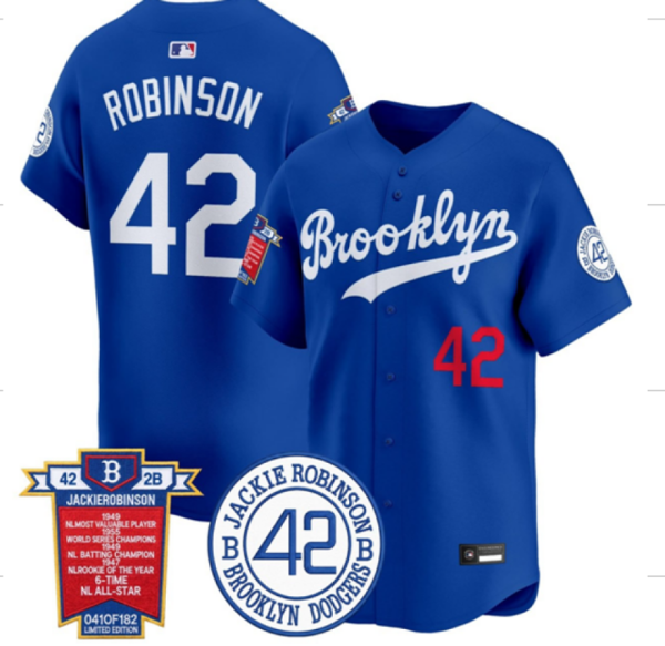 Dodgers #42 Jackie Robinson Royal Blue Brooklyn Throwback Baseball Jersey New Cool Base Stitched MLB Jersey KKE056 – 2026–27