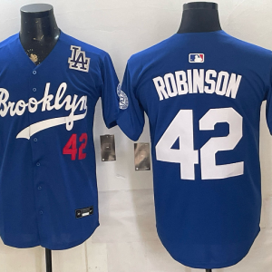 Dodgers #42 Jackie Robinson Royal Blue Brooklyn Throwback Baseball Jersey New Cool Base Stitched MLB Jersey KKE057 – 2026–27