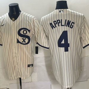 yp251513867-058 White Sox #4 Luke Appling Cream Pinstripe Throwback Baseball Jersey New Cool Base Stitched MLB Jersey KKE058 – 2026–27