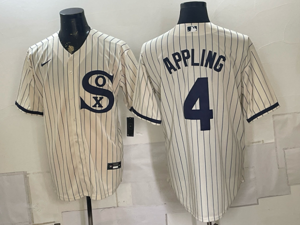 White Sox #4 Luke Appling Cream Pinstripe Throwback Baseball Jersey New Cool Base Stitched MLB Jersey KKE058 – 2026–27
