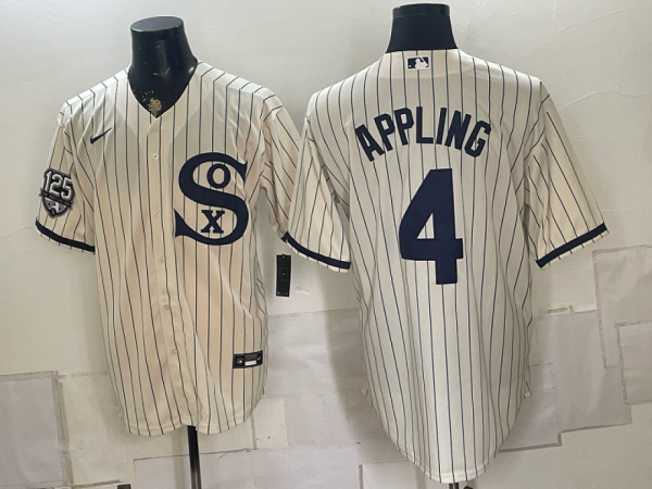 White Sox #4 Luke Appling Cream Pinstripe Throwback Baseball Jersey New Cool Base Stitched MLB Jersey KKE059 – 2026–27