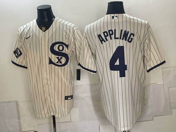 White Sox #4 Luke Appling Cream Pinstripe Throwback Baseball Jersey New Cool Base Stitched MLB Jersey KKE060 – 2026–27