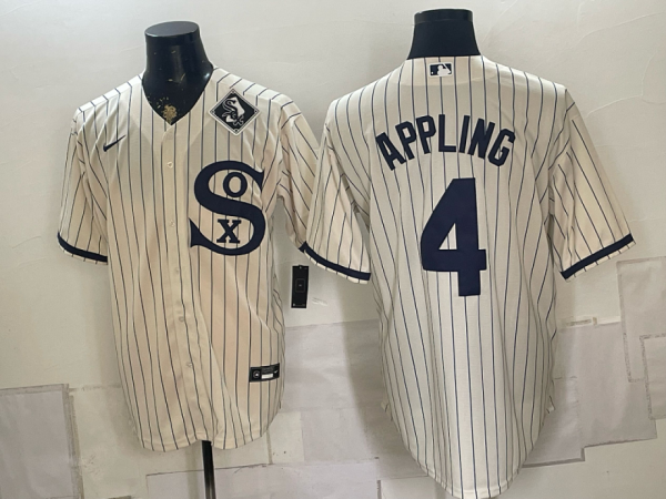 White Sox #4 Luke Appling Cream Pinstripe Throwback Baseball Jersey New Cool Base Stitched MLB Jersey KKE061 – 2026–27