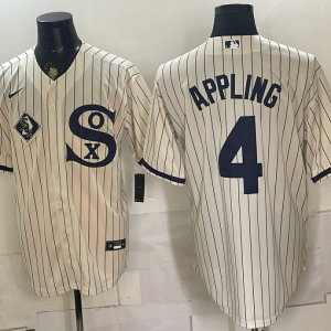 White Sox #4 Luke Appling Cream Pinstripe Throwback Baseball Jersey New Cool Base Stitched MLB Jersey KKE062 – 2026–27