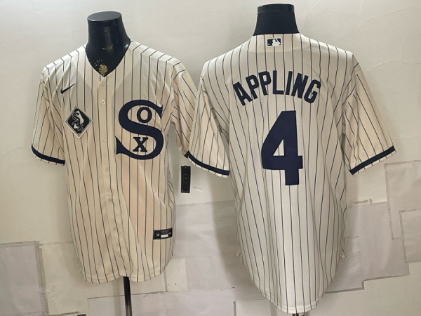 White Sox #4 Luke Appling Cream Pinstripe Throwback Baseball Jersey New Cool Base Stitched MLB Jersey KKE062 – 2026–27