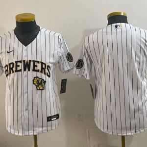 Brewers White Pinstripe Vintage Baseball Jersey New Cool Base Stitched MLB Jersey KKE064 – 2026–27