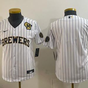 Brewers White Pinstripe Vintage Baseball Jersey New Cool Base Stitched MLB Jersey KKE065 – 2026–27