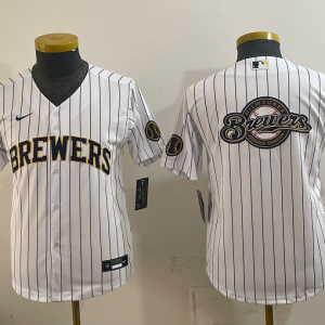 Brewers White Pinstripe Vintage Baseball Jersey New Cool Base Stitched MLB Jersey KKE067 – 2026–27