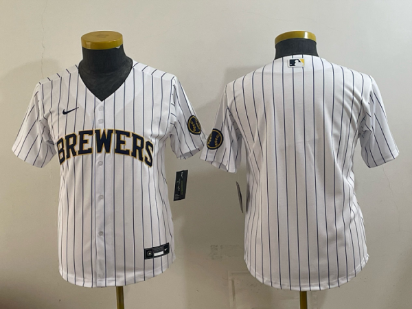 Brewers White Pinstripe Vintage Baseball Jersey New Cool Base Stitched MLB Jersey KKE069 – 2026–27