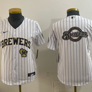 Brewers White Pinstripe Vintage Baseball Jersey New Cool Base Stitched MLB Jersey KKE070 – 2026–27