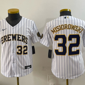 Brewers #32 Jacob Misiorowski White Pinstripe Vintage Baseball Jersey New Cool Base Stitched MLB Jersey KKE073 – 2026–27