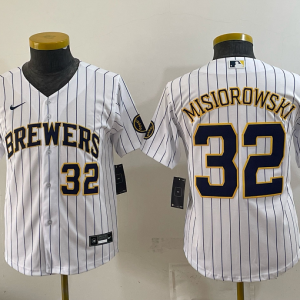 Brewers #32 Jacob Misiorowski White Pinstripe Vintage Baseball Jersey New Cool Base Stitched MLB Jersey KKE075 – 2026–27