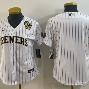 Brewers White Pinstripe Vintage Baseball Jersey New Cool Base Stitched MLB Jersey KKE079 – 2026–27