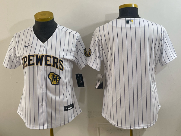 Brewers White Pinstripe Vintage Baseball Jersey New Cool Base Stitched MLB Jersey KKE080 – 2026–27