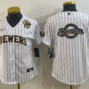 Brewers White Pinstripe Vintage Baseball Jersey New Cool Base Stitched MLB Jersey KKE083 – 2026–27