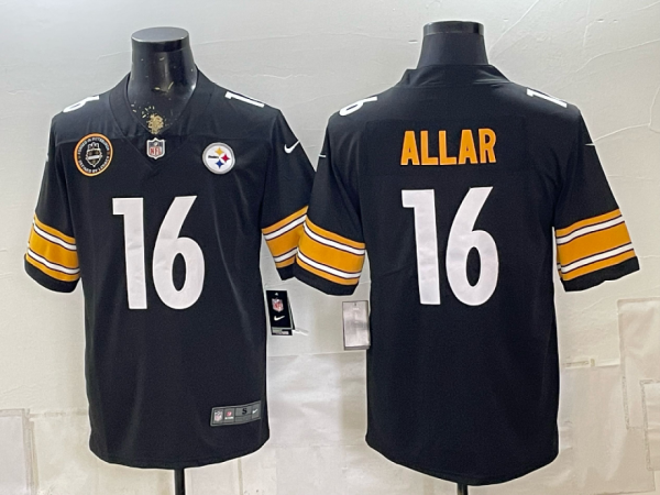 Steelers #16 Drew Allar Black Throwback Football Jersey Men’s Stitched NFL Elite Jersey KKD003 – 2026–27