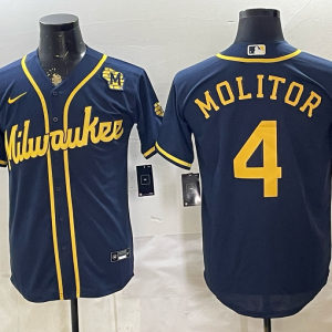 Brewers #4 Paul Molitor Navy Blue Vintage Baseball Jersey New Cool Base Stitched MLB Jersey KKD012 – 2026–27