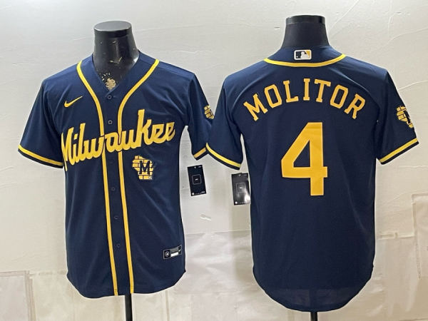 yp251776016-013 Brewers #4 Paul Molitor Navy Blue Vintage Baseball Jersey New Cool Base Stitched MLB Jersey KKD013 – 2026–27