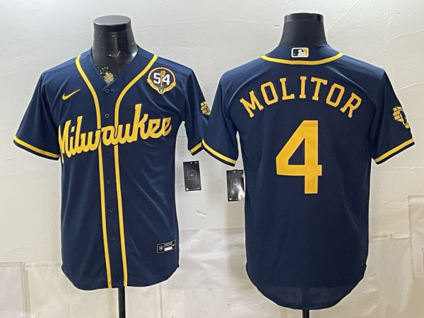 yp251776016-015 Brewers #4 Paul Molitor Navy Blue Vintage Baseball Jersey New Cool Base Stitched MLB Jersey KKD015 – 2026–27