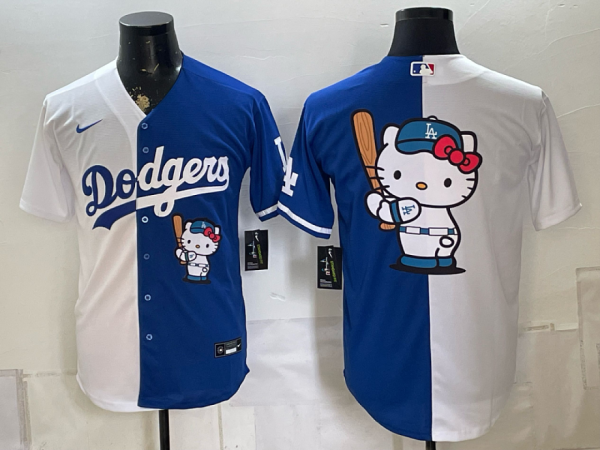 yp251776016-017 Dodgers White and Royal Blue Hello Kitty Collaboration Baseball Jersey New Cool Base Stitched MLB Jersey KKD017 – 2026–27