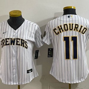Brewers #11 Jackson Chourio White Pinstripe Vintage Baseball Jersey New Cool Base Stitched MLB Jersey KKD034 – 2026–27