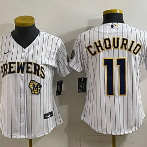 Brewers #11 Jackson Chourio White Pinstripe Vintage Baseball Jersey New Cool Base Stitched MLB Jersey KKD036 – 2026–27