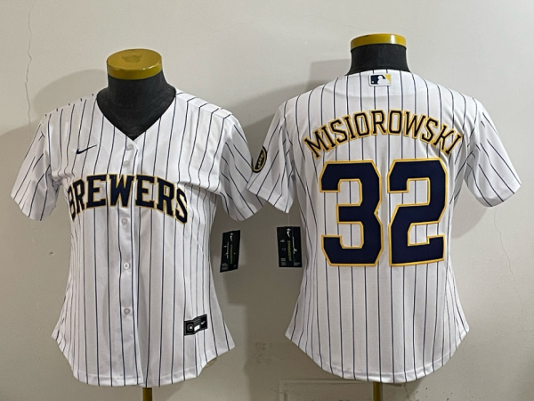 Brewers #32 Jacob Misiorowski White Pinstripe Vintage Baseball Jersey New Cool Base Stitched MLB Jersey KKD037 – 2026–27