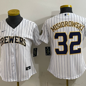 Brewers #32 Jacob Misiorowski White Pinstripe Vintage Baseball Jersey New Cool Base Stitched MLB Jersey KKD039 – 2026–27