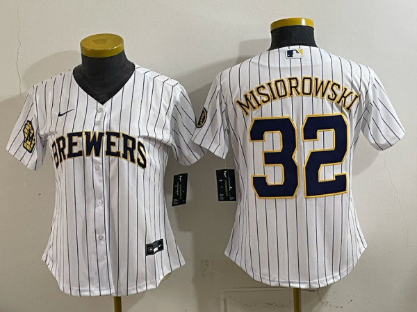 Brewers #32 Jacob Misiorowski White Pinstripe Vintage Baseball Jersey New Cool Base Stitched MLB Jersey KKD039 – 2026–27